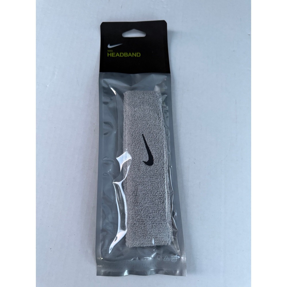 Nike Swoosh Headband Grey Athletic Sweatband One Size New